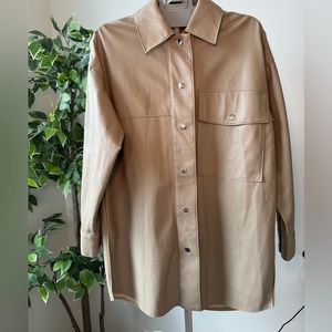 Long faux leather shit